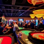 Cakhia TV Casino Night with players at tables and slot machines.